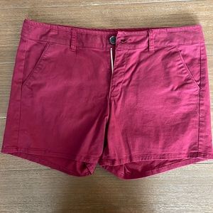 Maroon jean shorts
